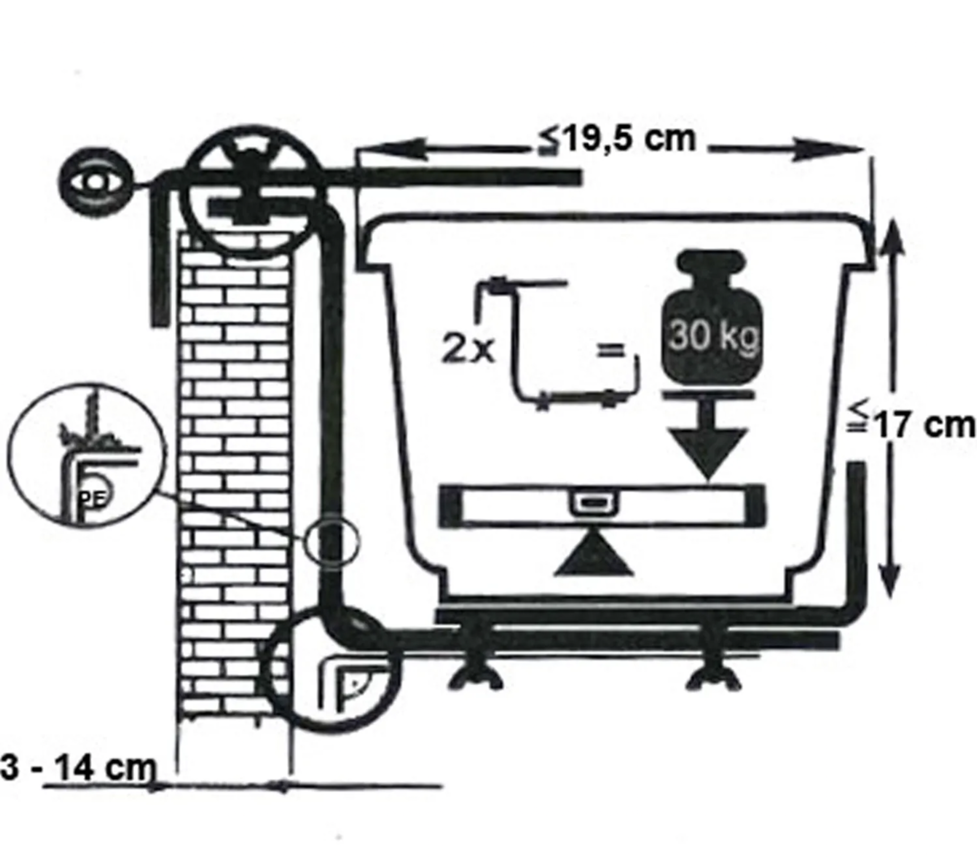 BB Happy balkon beugel verstelbaar tot 19,5 cm metaal antraciet (B)