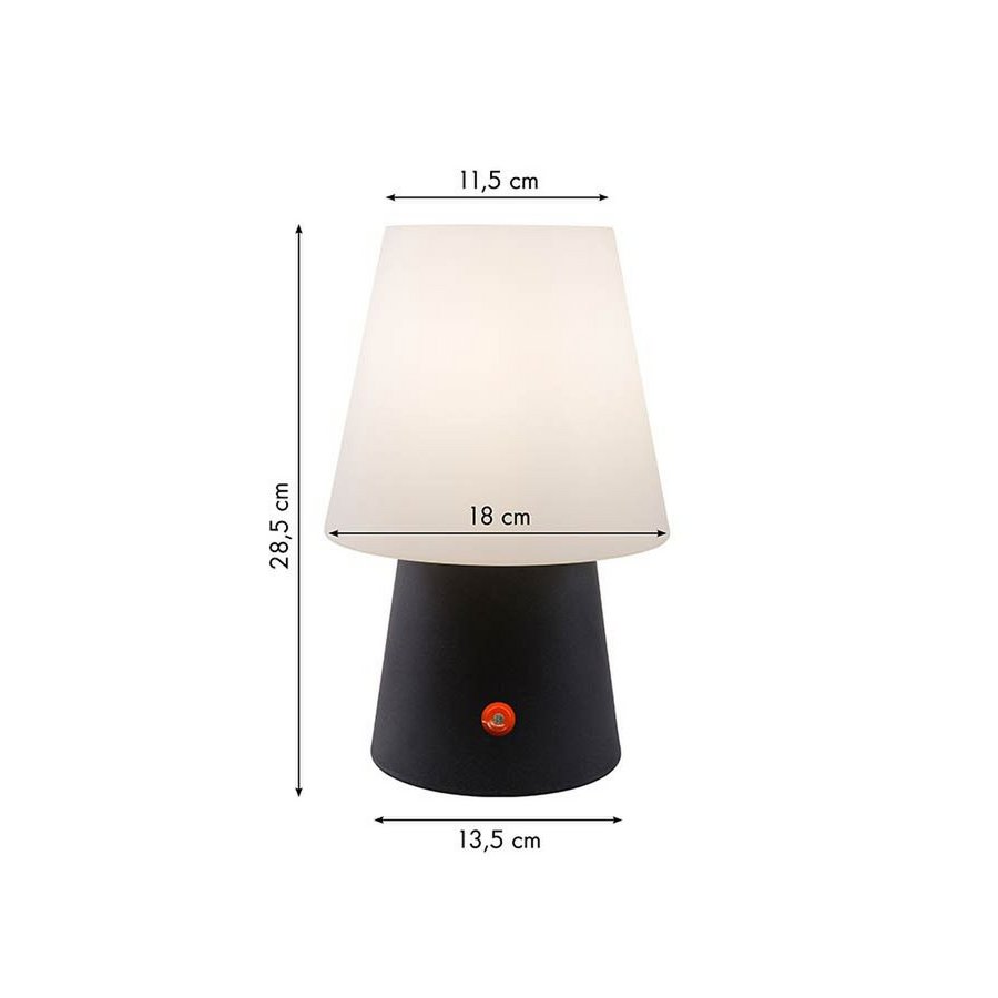 8 Seasons Design Nr.1 antraciet 30 cm tafellamp LED draadloos oplaadbaar buitenverlichting staande lamp