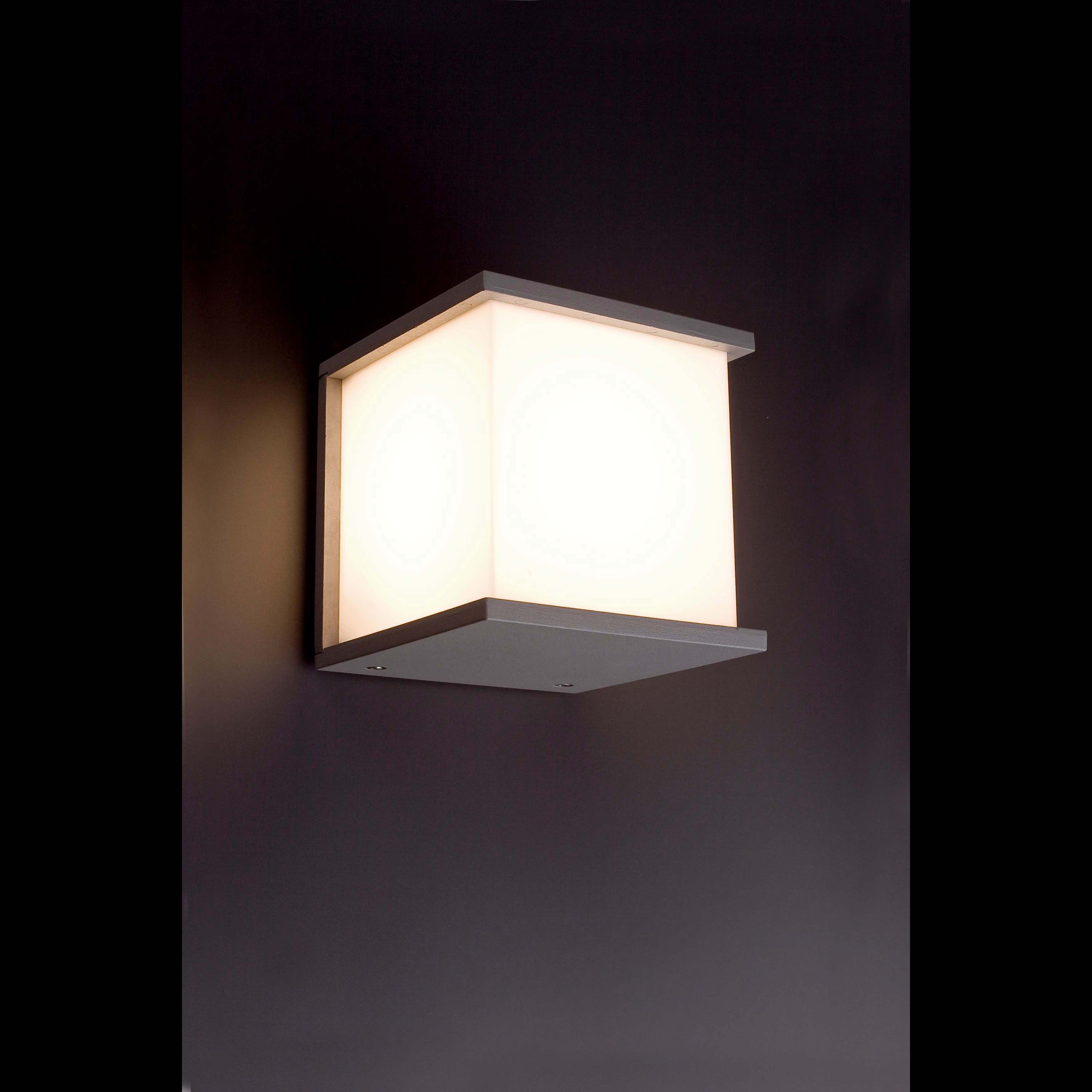 Faro Kubick wandlamp buiten grijs 16,5 cm