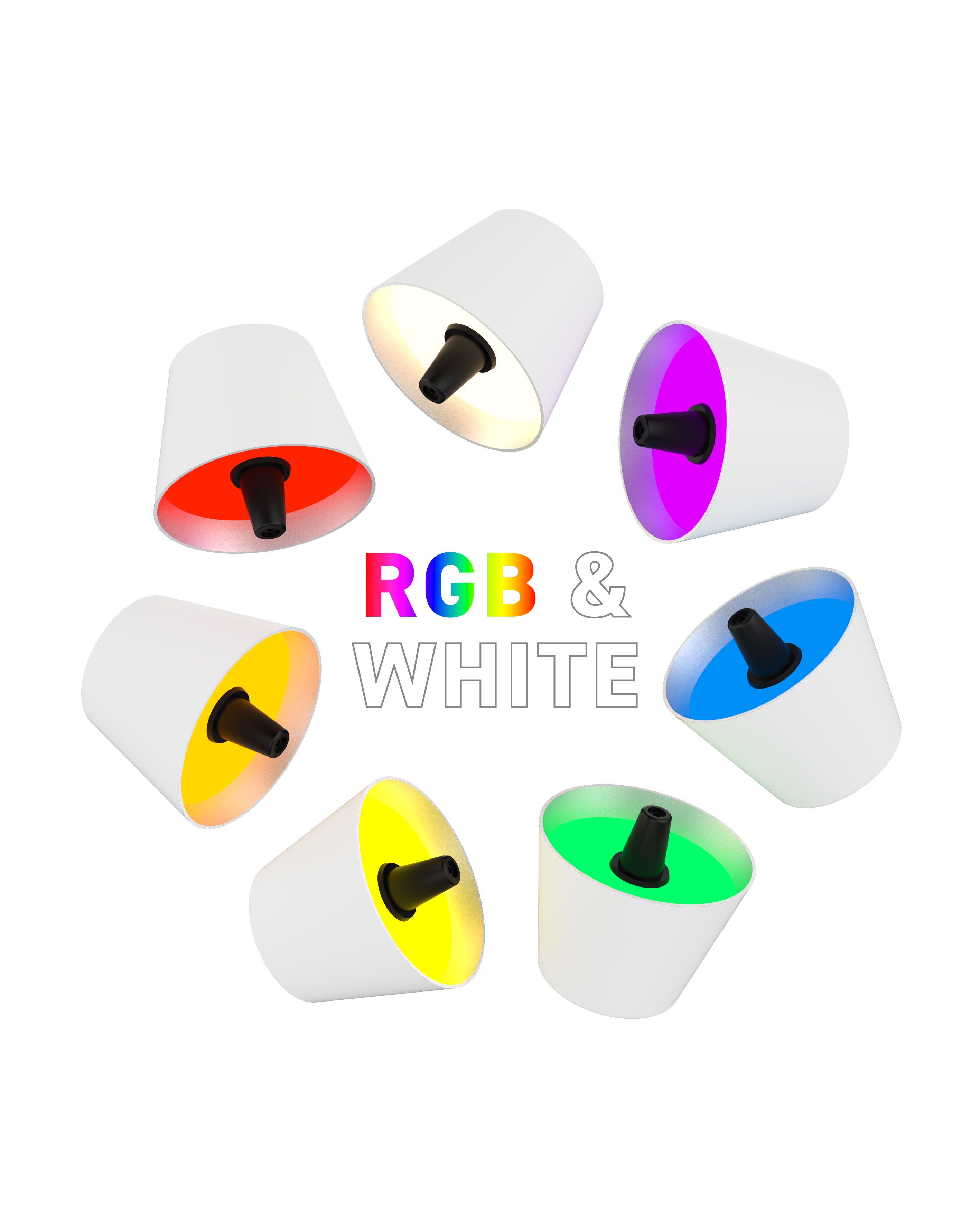 Sompex TOP LED buiten tafellamp |RBG multicolor  |oplaadbaar (accu) | Kunststof | Dimbaar | wit | waterdicht IP44