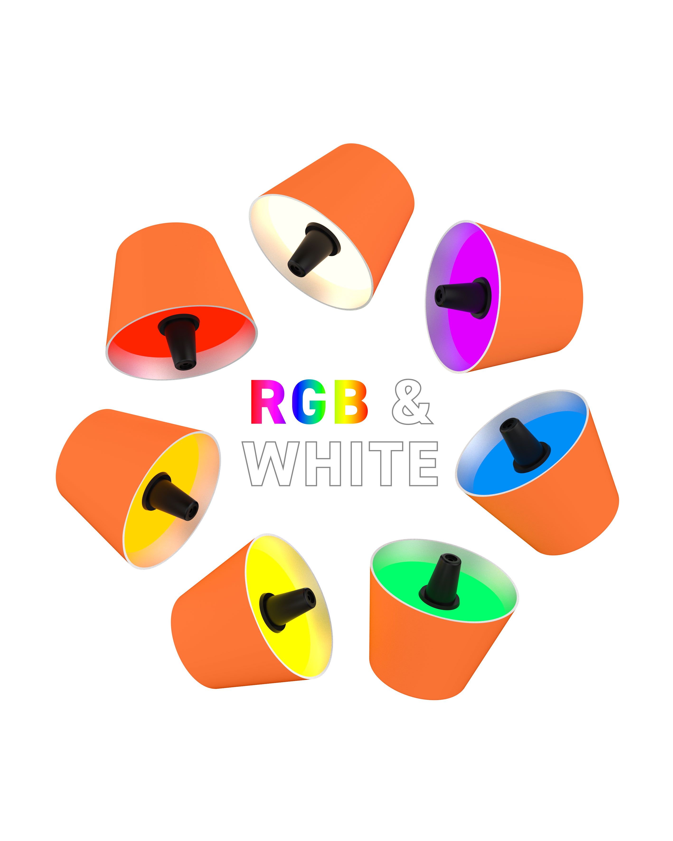 Sompex TOP LED buiten tafellamp |RBG multicolor  |oplaadbaar (accu) | Kunststof | Dimbaar | oranje | waterdicht IP44