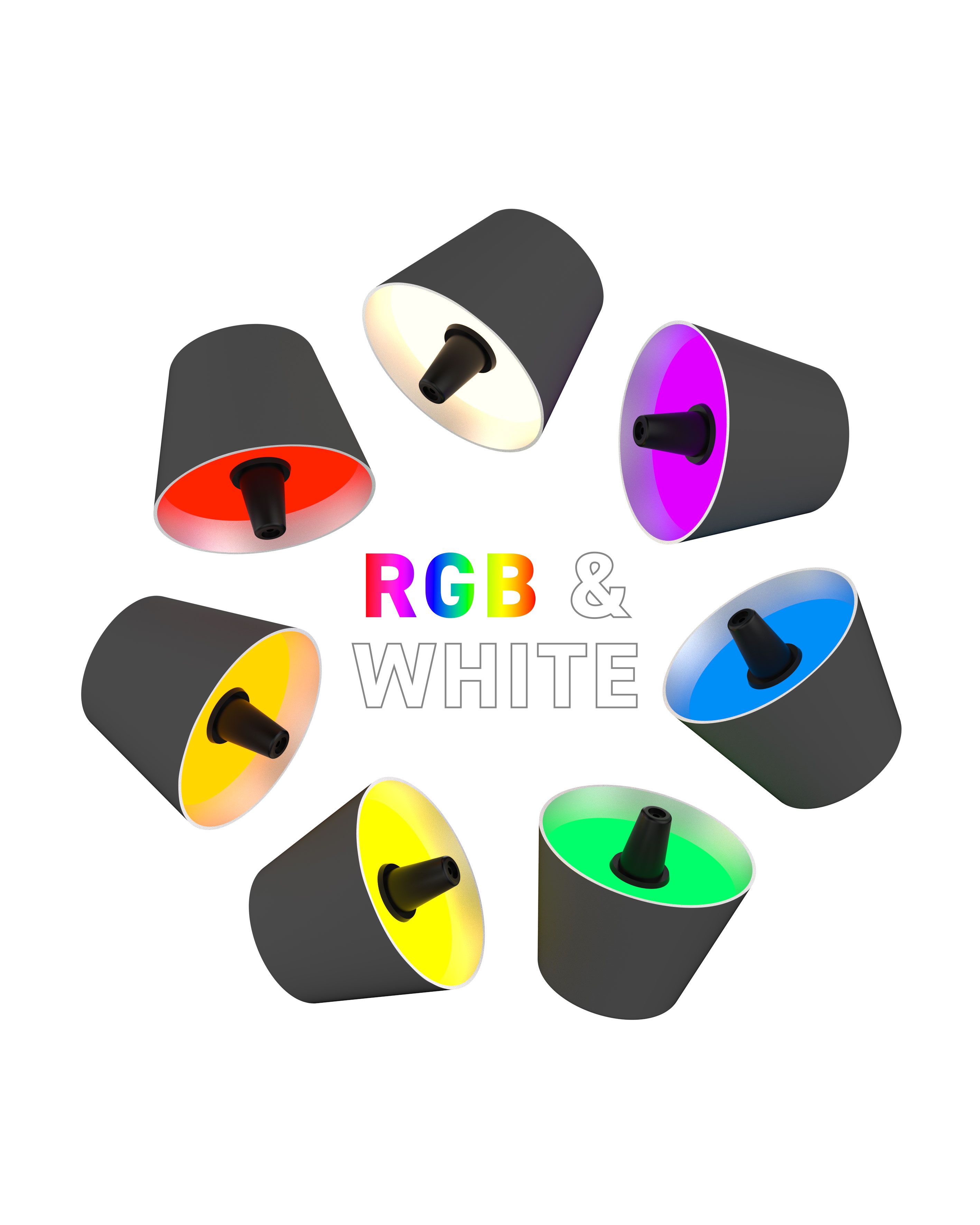 Sompex TOP LED buiten tafellamp |RBG multicolor  |oplaadbaar (accu) | Kunststof | Dimbaar | zwart | waterdicht IP44