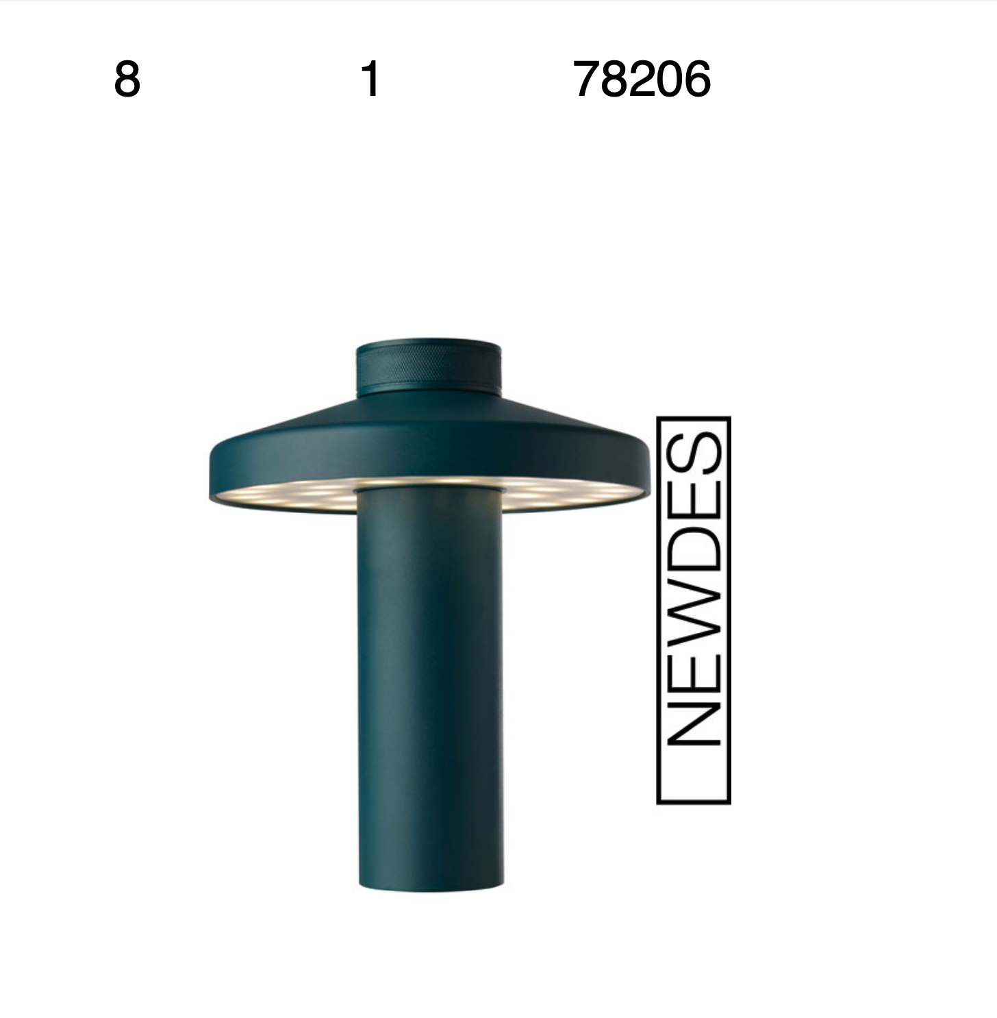 Newdes Turn LED buiten tafellamp (by Sompex)| oplaadbaar (accu) | Aluminium | Dimbaar | blauw | waterdicht IP54