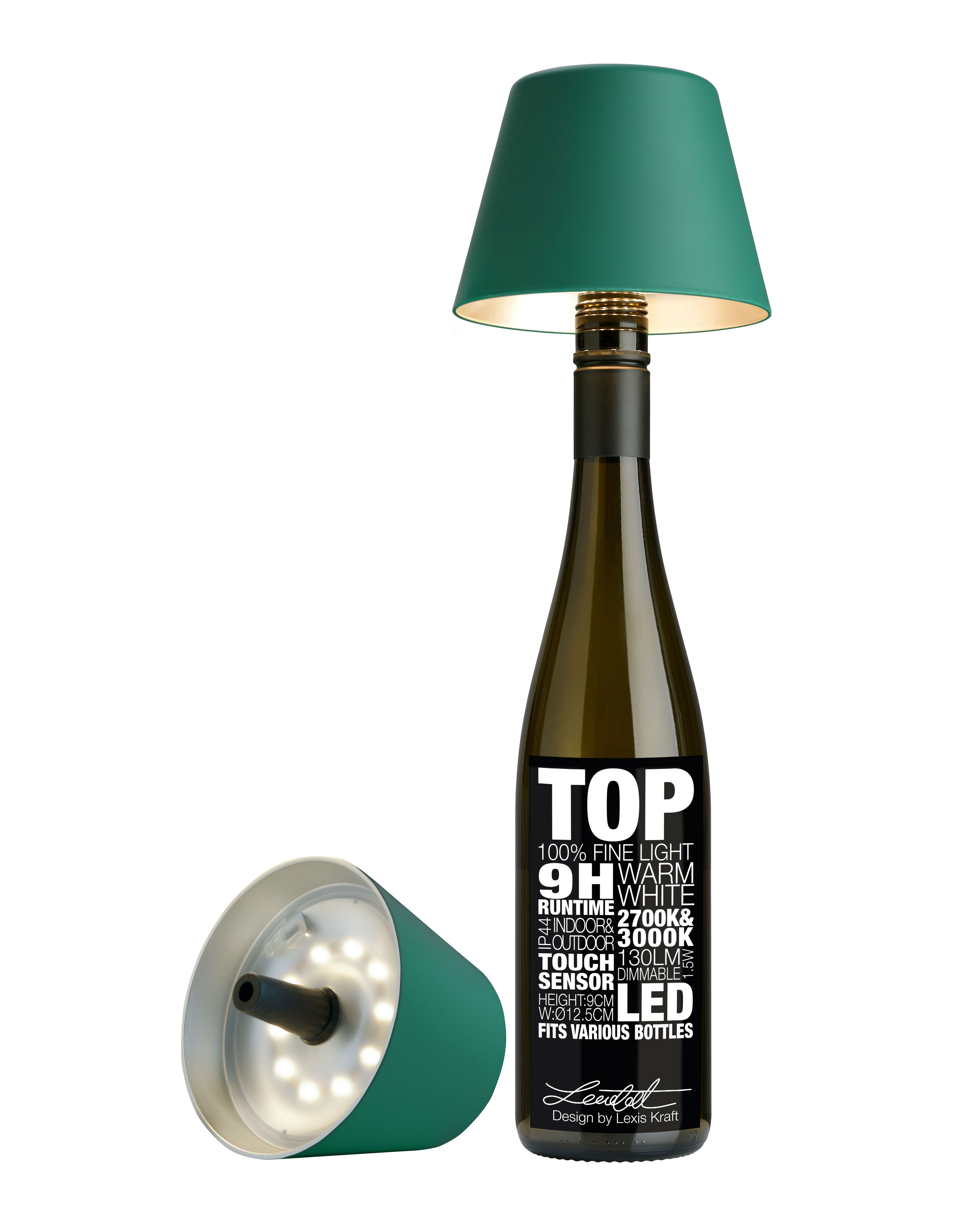 Sompex TOP LED buiten tafellamp | oplaadbaar (accu) | Kunststof | Dimbaar | groen | waterdicht IP44