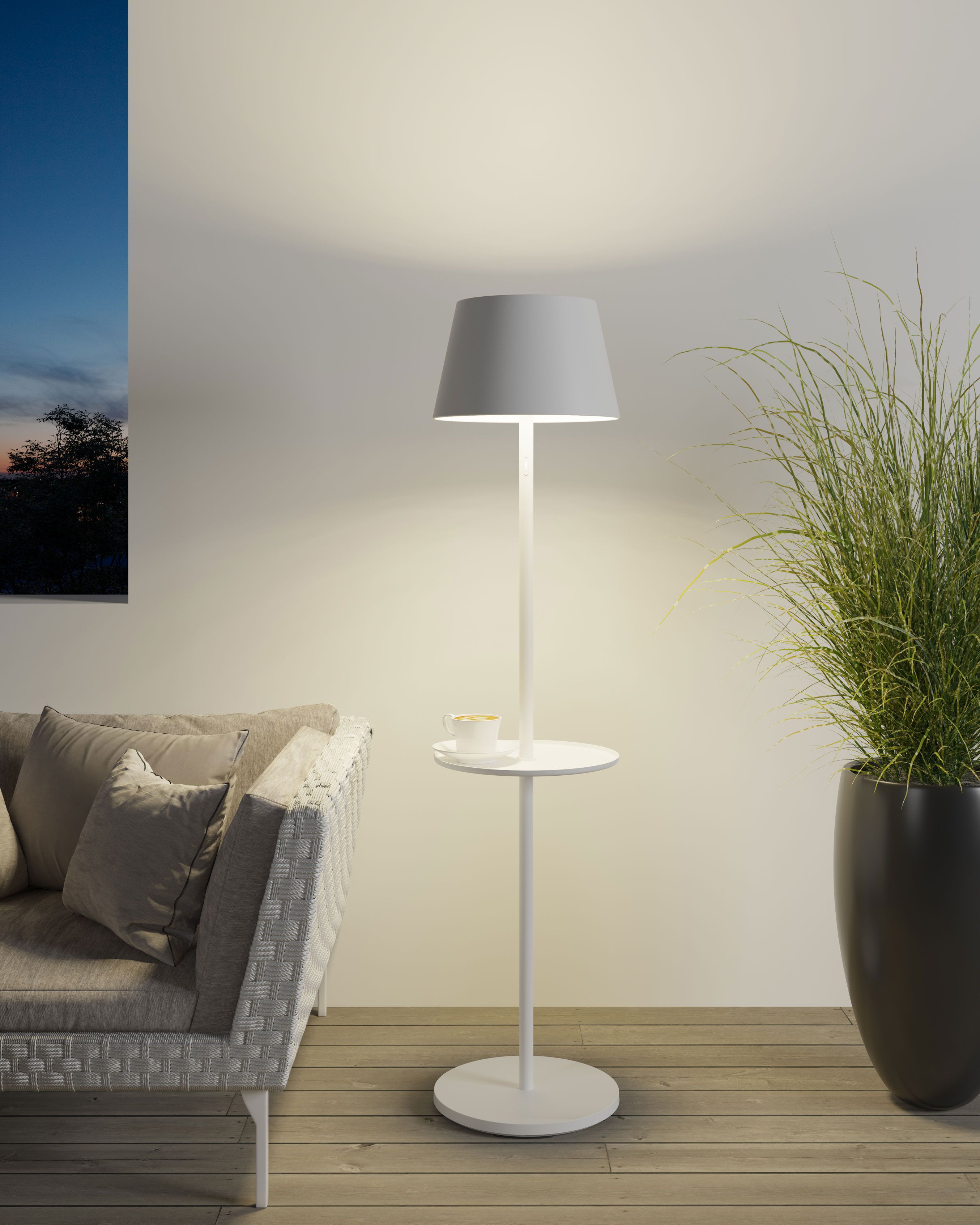 Sompex Garcon RGB color LED buiten staande lamp | oplaadbaar (accu) | Aluminium | Dimbaar | wit | waterdicht IP65