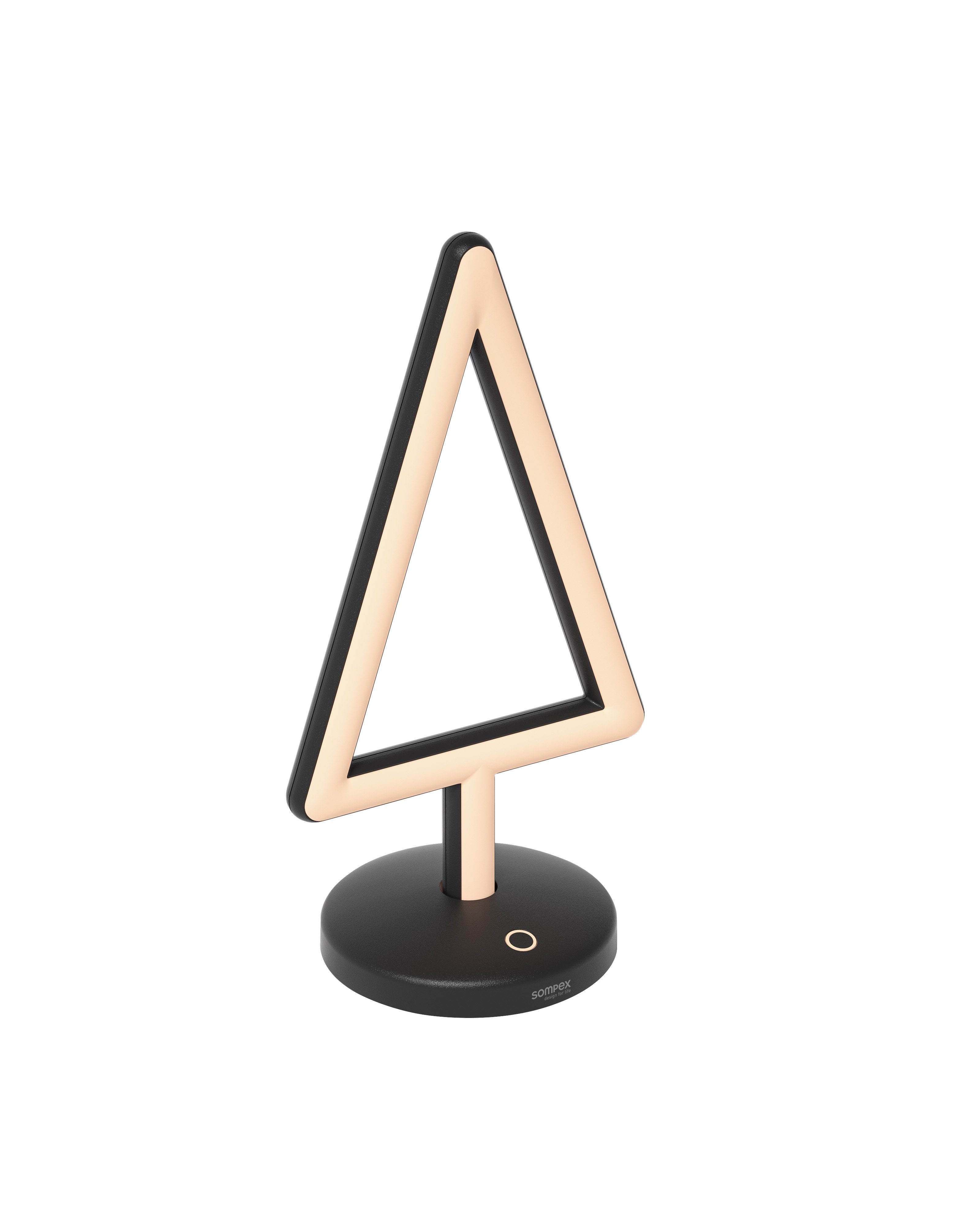 Triangle kerstboom LED tafellamp (binnen) | oplaadbaar (accu) | zwart | Dimbaar | made by Sompex