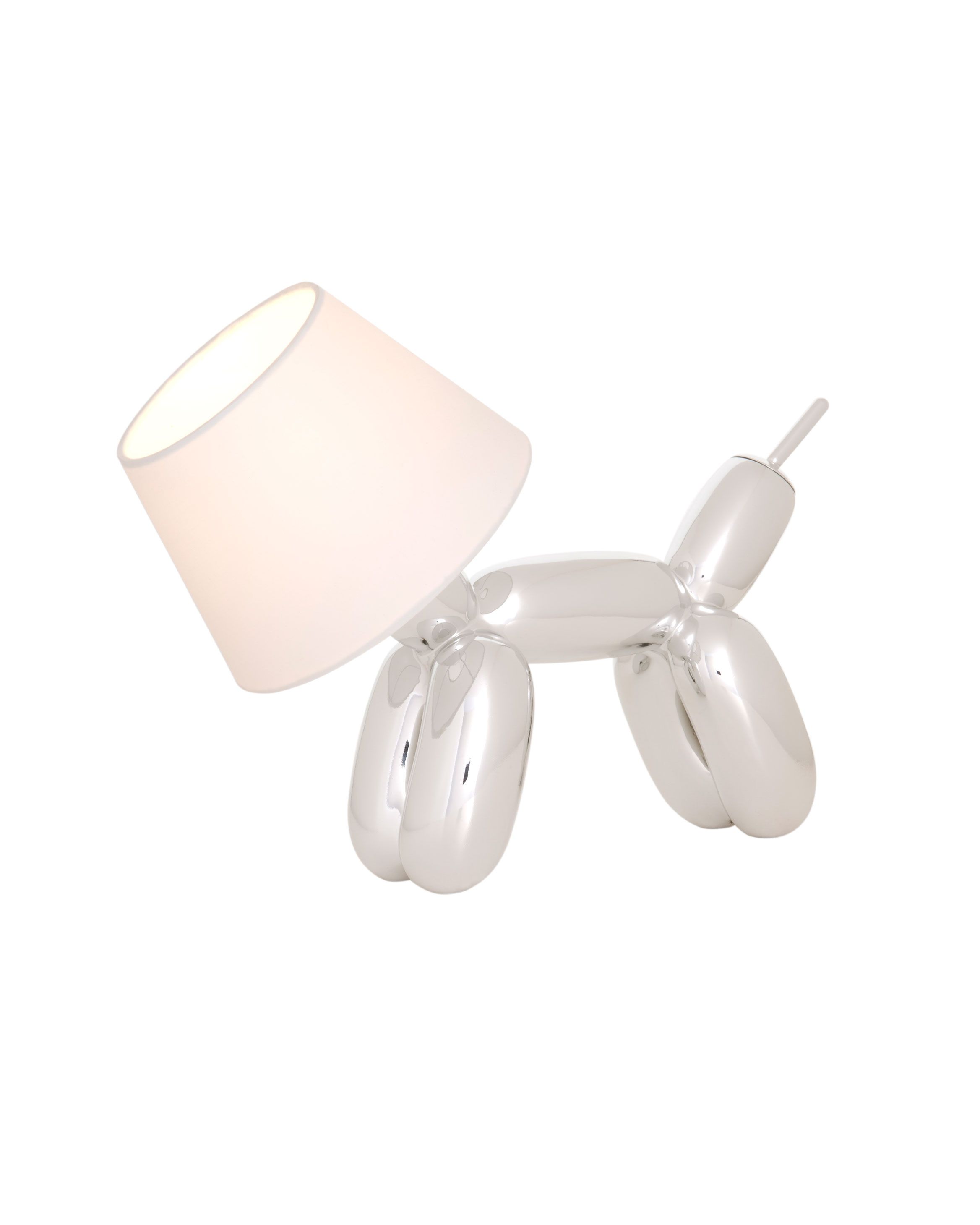 Doggy binnen tafellamp | ballon hond | chroom | 30 cm hoog | made by Sompex