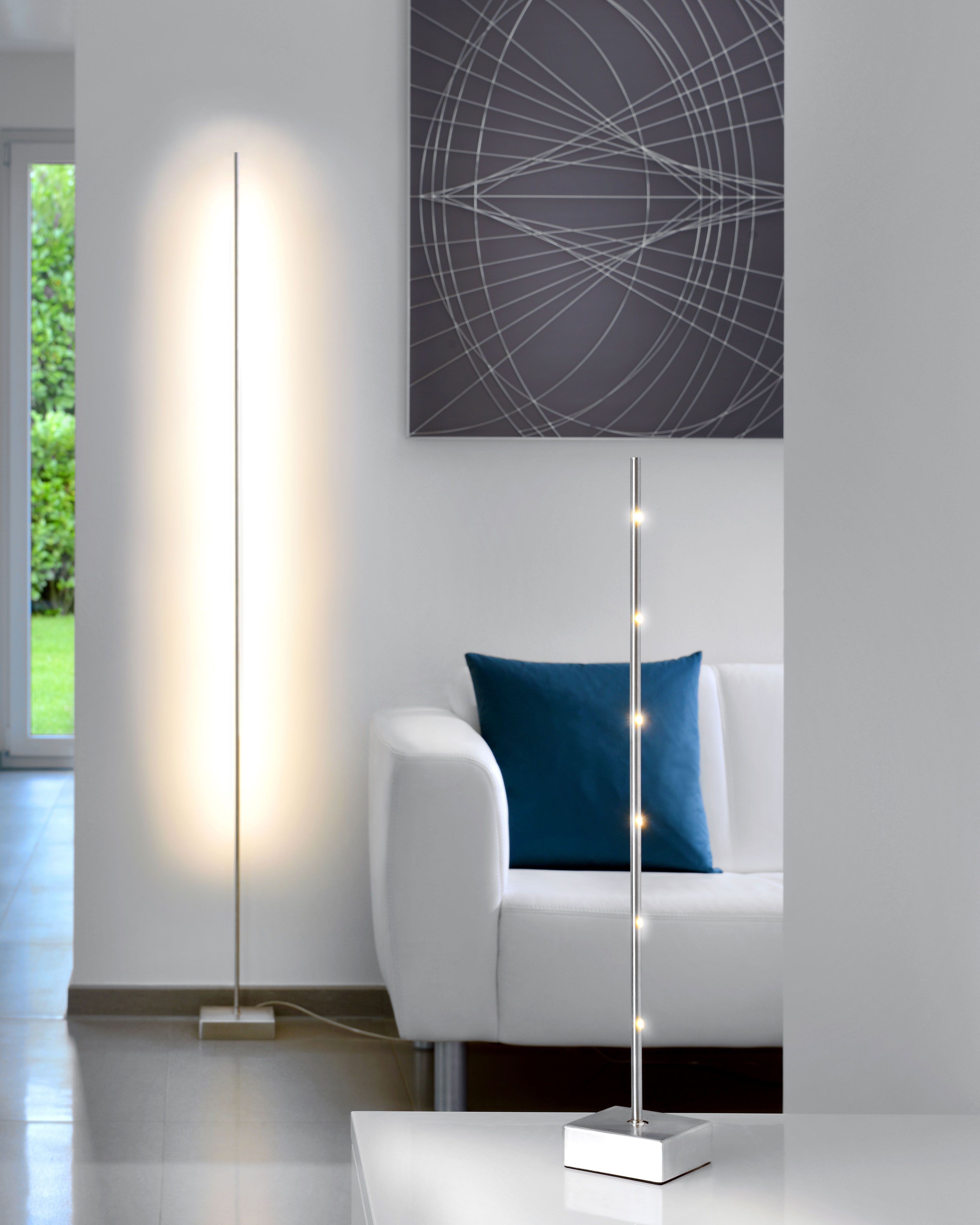 PIN LED binnen tafellamp | Metaal satijn | dimbaar | kantelbaar | 65 cm hoog | made by Sompex