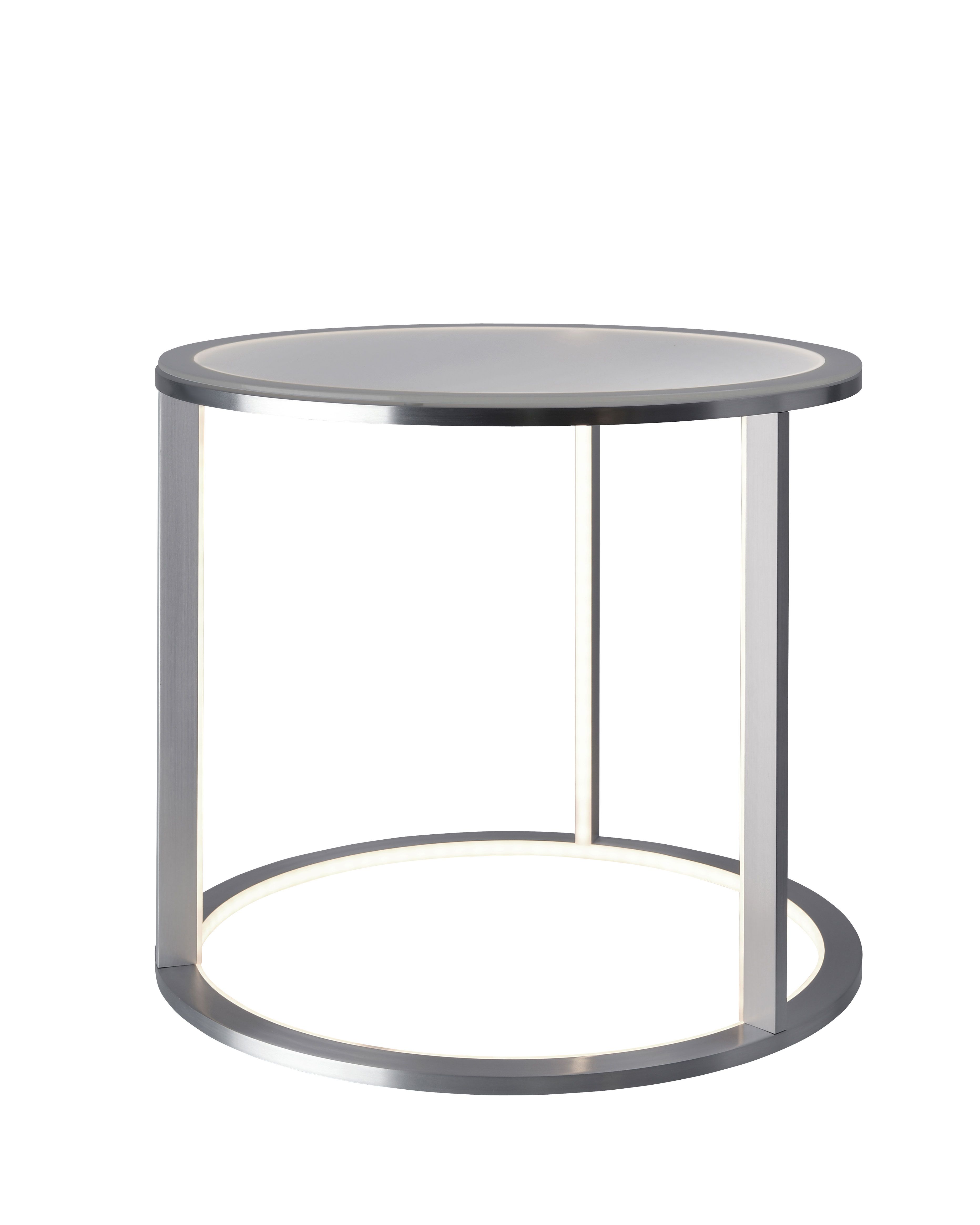 Mesa binnen bijzet tafel | mat glas  | aluminium | 42 cm hoog | made by Sompex