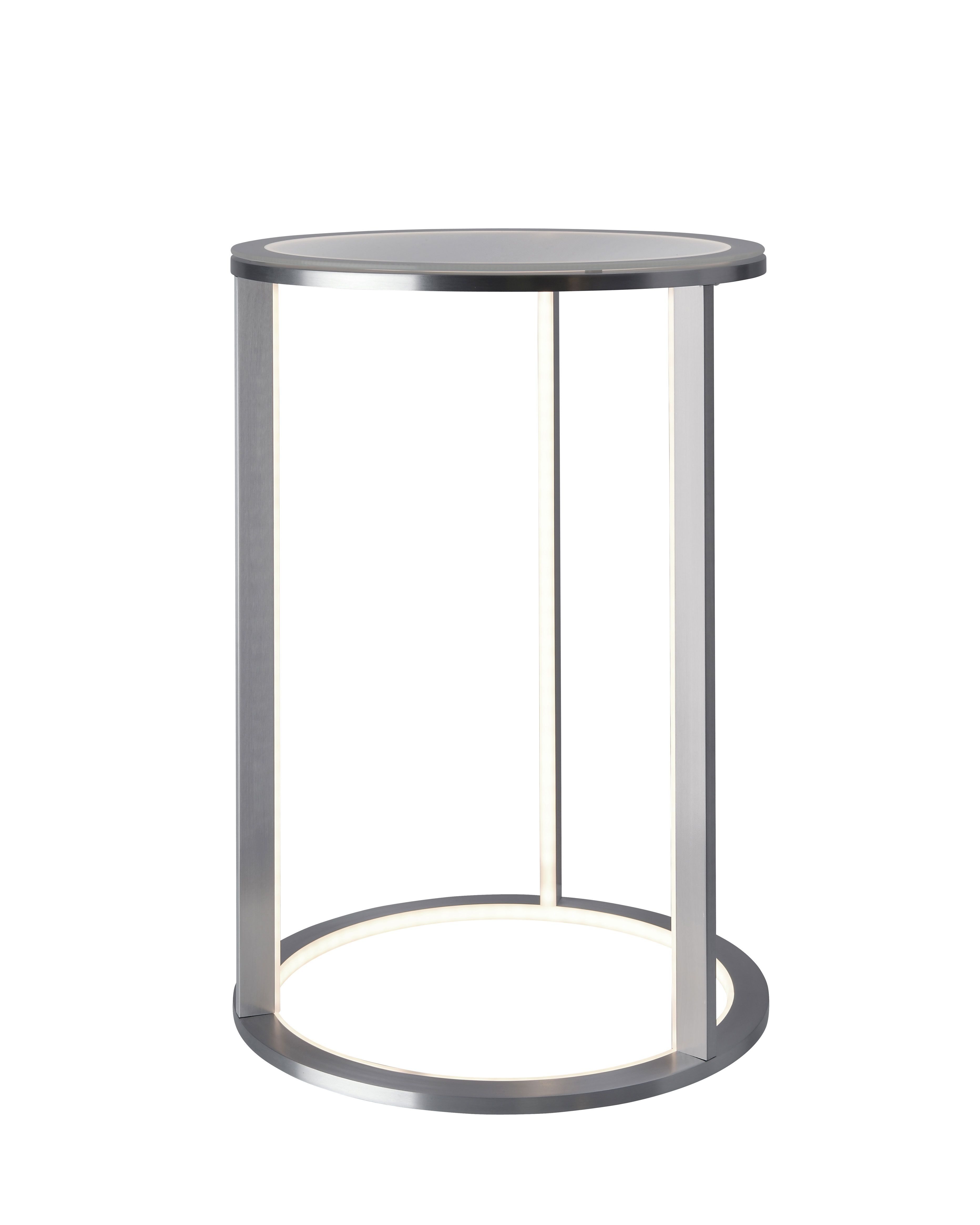 Mesa binnen bijzet tafel | mat glas  | aluminium | 60 cm hoog | made by Sompex - kopie
