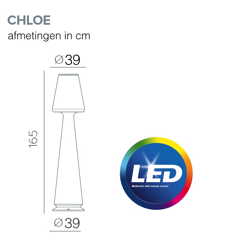 Monacis Chloe 165 LED Multicolor Buitenverlichting staande lamp wit kunststof