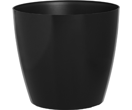 Buiten bloempot San Remo Glossy 42x39,5cm zwart met wieltjes