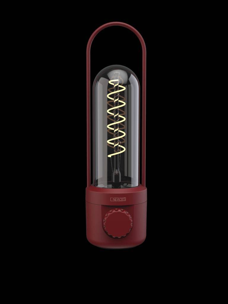 Newdes Coil LED buiten tafellamp (by Sompex) | oplaadbaar (accu) | Aluminium | Dimbaar | rood | waterdicht IP54
