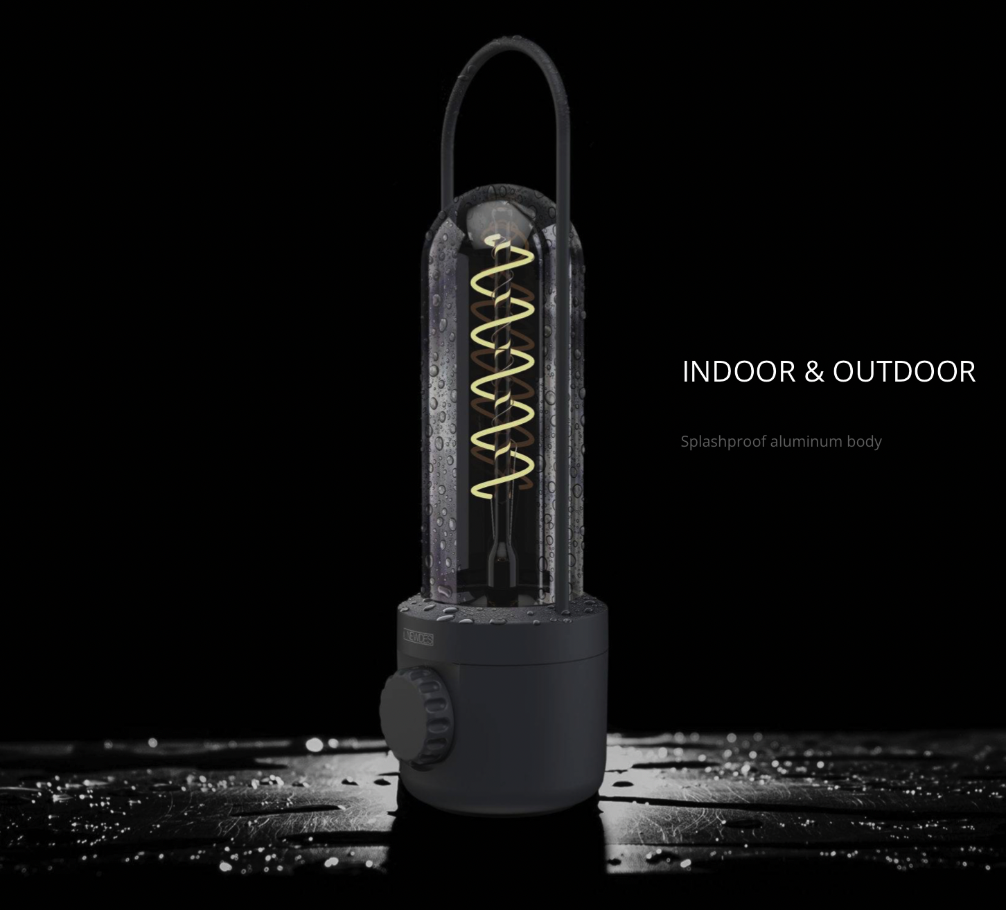 Newdes Coil LED buiten tafellamp (by Sompex) | oplaadbaar (accu) | Aluminium | Dimbaar | antraciet | waterdicht IP54