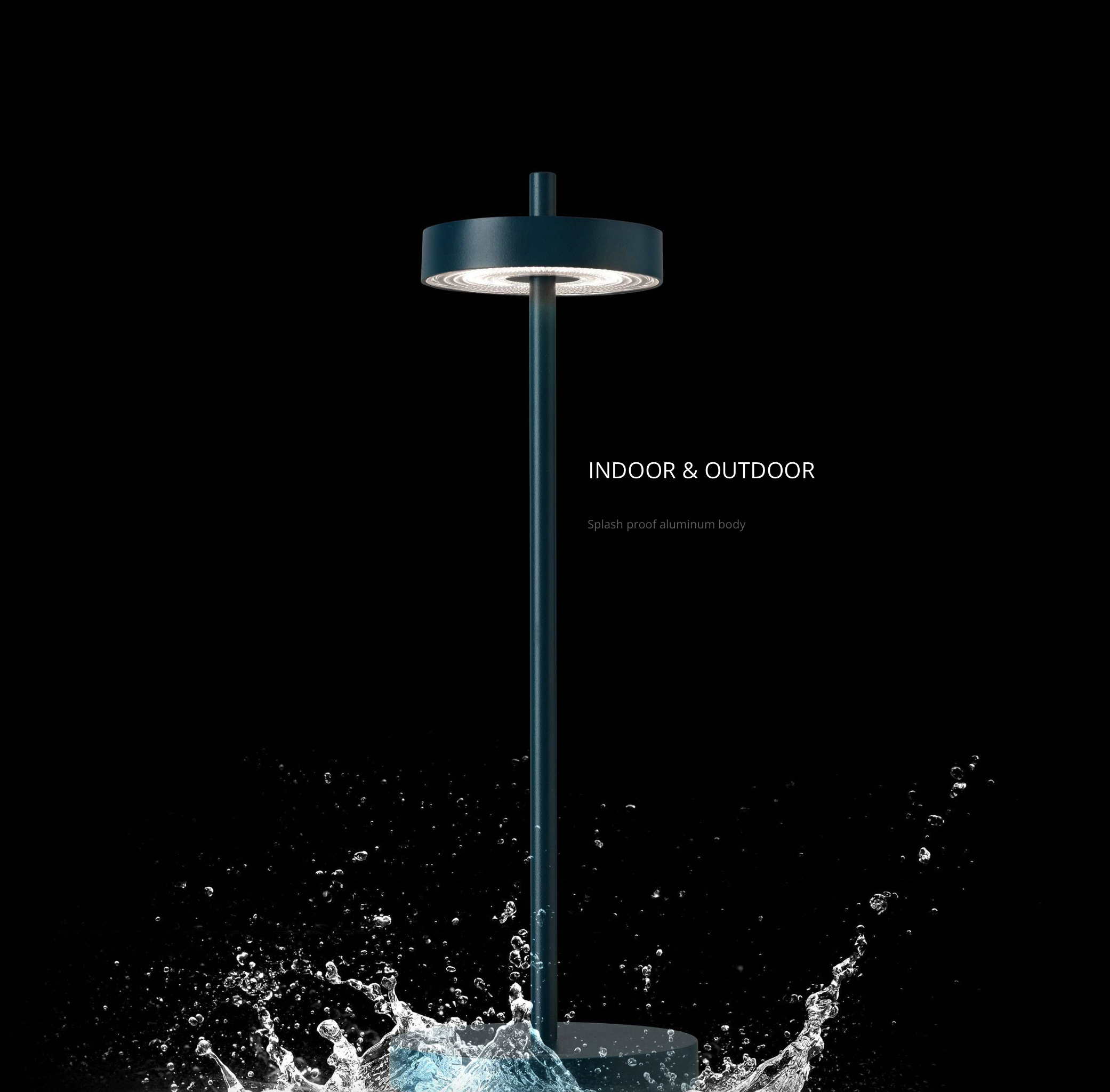 Newdes Essence LED buiten tafellamp | oplaadbaar (accu) | Aluminium | Dimbaar | wit | waterdicht IP54