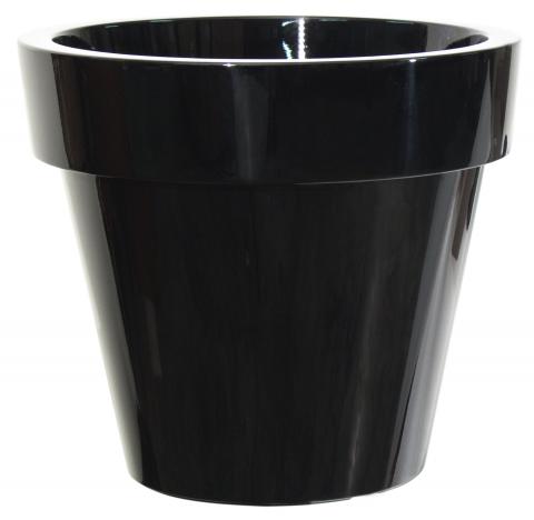 Euro3Plast Ikon 50cm ronde Laquered black bloempot (hoogglans zwart)