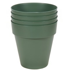 4 stuks buiten Bloempot Essence Rio rond 34xh33,3 cm Cypress Green