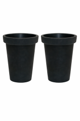 2 stuks buitenbloempot Euro3Plast Lik Ø47xH64cm Antraciet