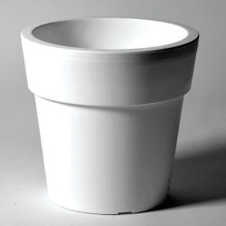 Buiten Bloempot Linea rond 45xh42 cm wit