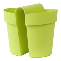 Buiten balkonbloempot BE UP 33x25x H25 cm groen (Lime groen) Euro3Plast