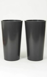 2 stuks Tuit bloempot Ø33xh61 antraciet (met binnenpot) Made by Euro3Plast