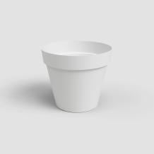 Buiten bloempot Capri rond 25x h21,3 cm Wit incl. onderschotel