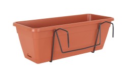 Artevasi balkon bloembak Venezia Kit 49x19,5xH16,6 met ingebouwde waterreserve terracotta