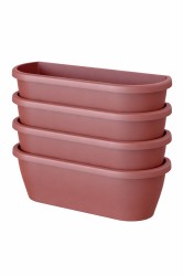 4 stuks muur bloembak Algarve Long 38,5x14,5 cm donker rood