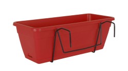 Artevasi balkon bloembak Venezia Kit 49x19,5xH16,6 met ingebouwde waterreserve donker rood
