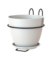 Artevasi Capri CAMPANA hangbloempot Balcony 20 wit incl. houder met haken