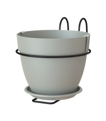 Artevasi Capri CAMPANA hangbloempot Balcony 20 licht grijs incl. houder met haken
