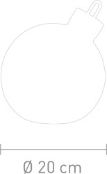 Sompex glazen gouden kerstbal Ø 20 cm met LED lampjes