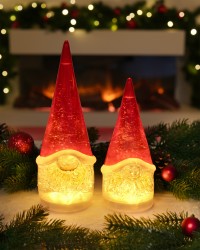 Sompex acryl 22 cm Glamor Gnome tafellamp bewegende glitters, LED