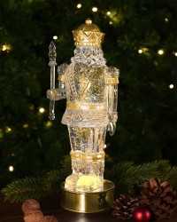 Sompex acryl 32 cm Glamor goud notenkraker tafellamp bewegende glitters, LED