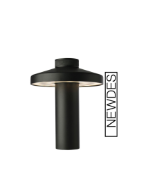 Newdes Turn LED buiten tafellamp (by Sompex) | oplaadbaar (accu) | Aluminium | Dimbaar | zwart | waterdicht IP54