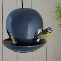 Esschert Vogelvoederhuis grijs keramiek