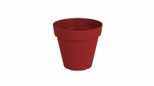 Buiten bloempot Capri rond 20x h18,9 cm donker rood met onderschotel