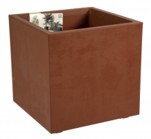 Buiten Bloempot Millenium Cubo Corten 25x h25 cm kunststof