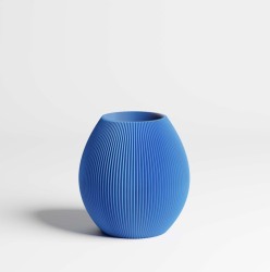 Deniss Maass Bloemenvaas Rond – M (14 × 14 cm) kunststof helblauw