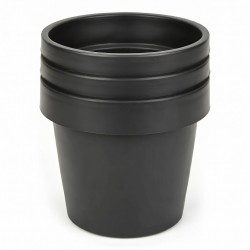 3 stuks buiten Bloempot Linea Iris Ø30xh27 cm Antraciet