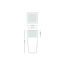 Monacis Buiten Bloempot  33x33xH70 cm Stilo Square mat Groen