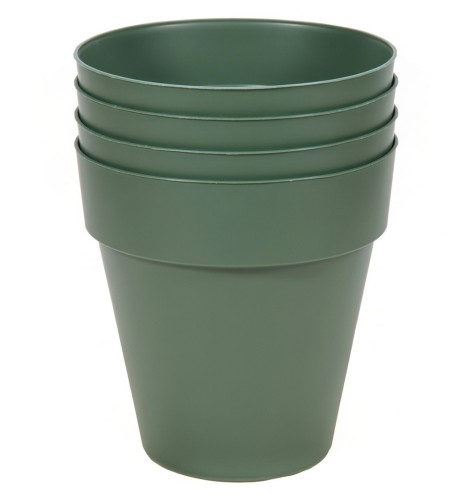 4 stuks buiten Bloempot Essence Rio rond 34xh33,3 cm Cypress Green