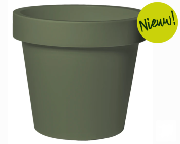 Buiten Bloempot Linea Iris Ø40xh35 cm Olive Green