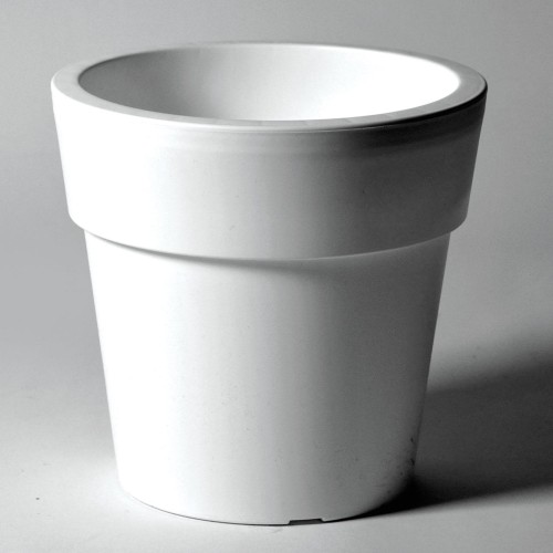 Buiten Bloempot Linea rond 45xh42 cm wit