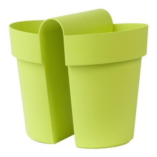 Buiten balkonbloempot BE UP 33x25x H25 cm groen (Lime groen) Euro3Plast