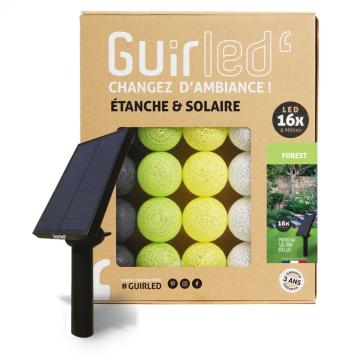 Guirled Lichtsnoer voor buiten met 16 x LED bollen SOLAR+BATT (6 meter) kleur Forest