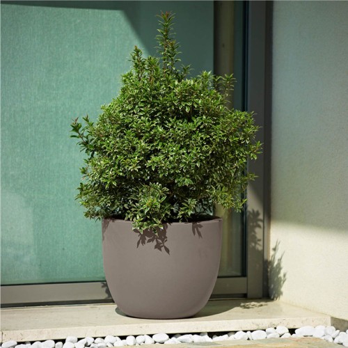 Buiten Bloempot XXL rond 74xh61 cm Etria taupe (tortora) Made by  Euro3Plast