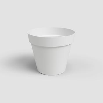 Buiten bloempot Capri rond 25x h21,3 cm Wit incl. onderschotel