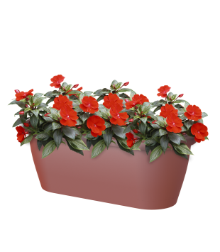 Muur bloembak Algarve Long 38,5x14,5 cm donker rood