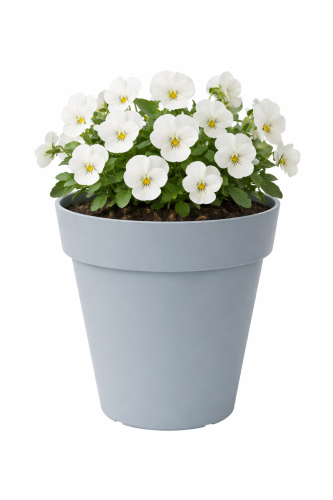 Buiten bloempot Capri rond 20x h18,9 cm Slate blauw met onderschotel